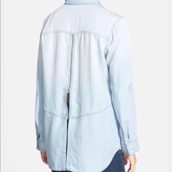 Sam Edelman split back chambray shirt - Picture 4 of 4